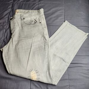 Gap Slim Boyfriend Distressed Gray Jeans